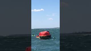 2021 Emergency Inflatable Life Raft In Rough Seas