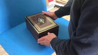 19th Century French Burr Cedar Jewellery Box