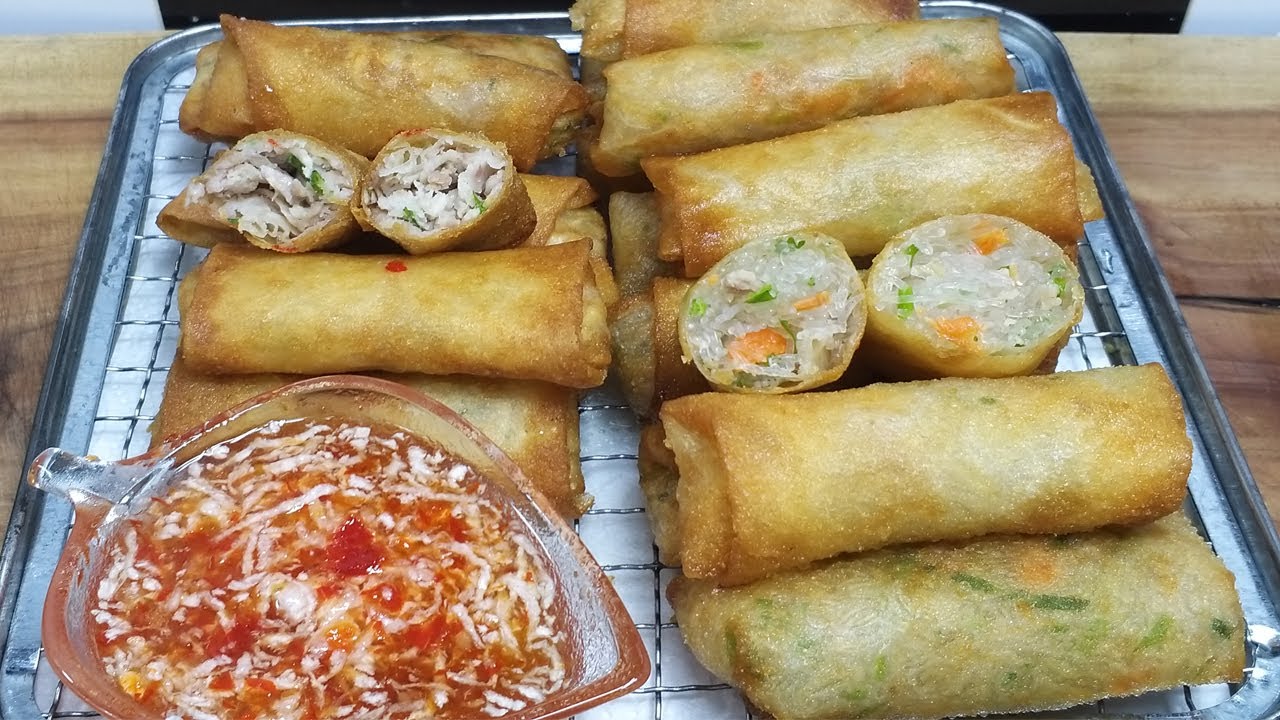 ปอเปี๊ยะทอด วิธีทำไส้เผือก ไส้วุ้นเส้น พร้อมวิธีการห่อแบบง่ายๆ ไส้ไม่แตก