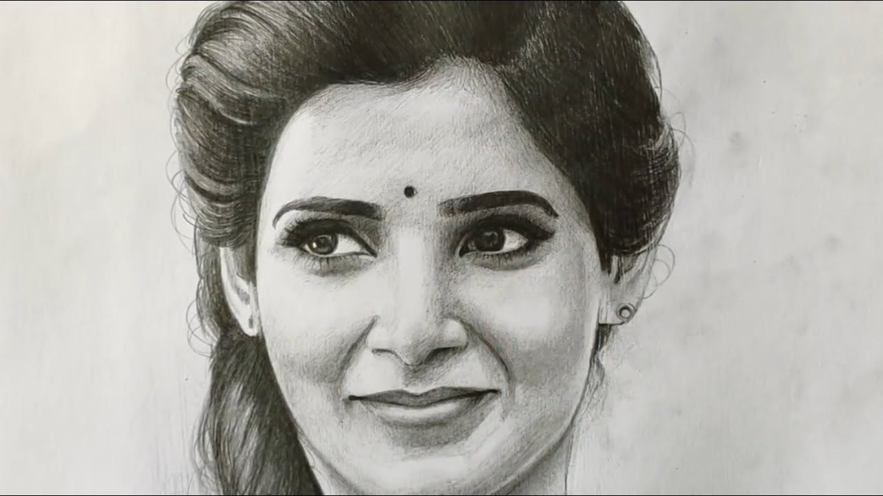 Actress Samantha Pencil Drawing Video  How To Draw  Live Art Chennai   YouTube