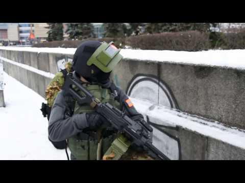 Spetsnaz magician performing ABRAKADABRA in Warsaw