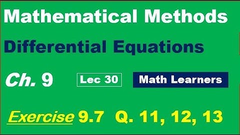 Mathematical Methods Ch 9 Lec 30 Exercise 9.7 Q11, 12, 13. Orthogonal trajectories