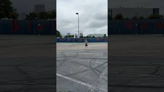 Yvonne trotting the bases at the old Fulton County Stadium in Atlanta.