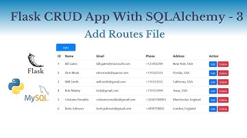 Flask CRUD Application With SQLAlchemy - Add Routes File - 3