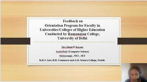 Feedback on Orientation Programme conducted by Ramanujan college Universitybof Delhi