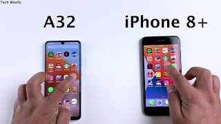 SAMSUNG A32 vs iPhone 8 Plus Speed Test