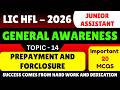 Prepayment &amp; Forclosure MCQS | LIC HFL Junior Assistant Recuitment 2026 | LIC HFL GK PDF Book 2026
