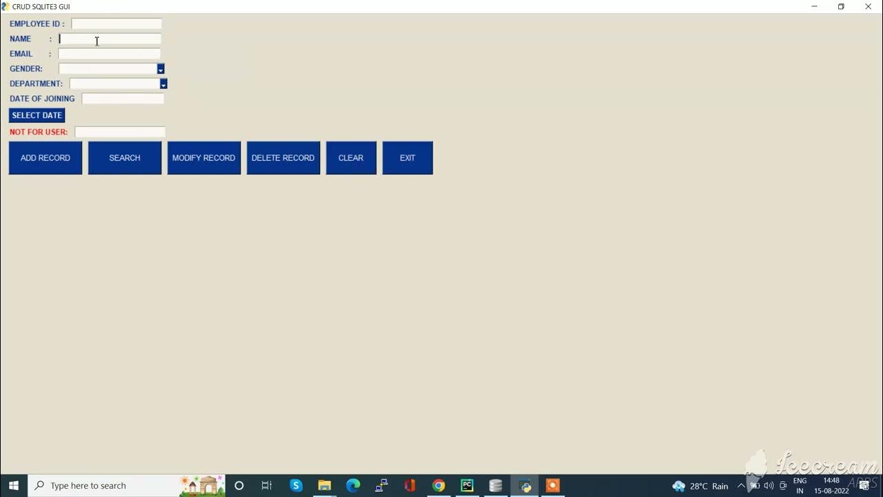 Crud sqlite3 gui youtube