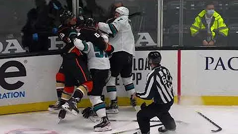 Dylan Gambrell Goes After Rickard Rakell after hit...