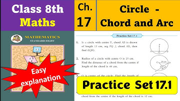Practice set 17.1 | Circle - Chord and Arc| Chapter 17 | 8th standard |Maths | MH Board
