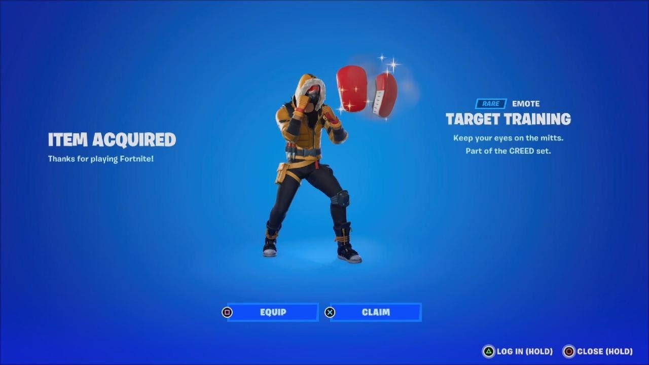 Getting CREED SET EMOTE Target Training Before The Fortnite Remove It In Fortnite Item Shop