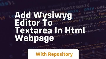 Add wysiwyg editor to textarea in html webpage