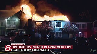 2 firefighters injured in northeast side apartment fire