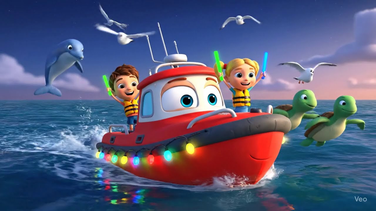 Песня о спасательной лодке для детей 🚤 | Веселые детские стишки | Приключения морских животных | ...