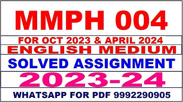 mmph 4 solved assignment 2023-24 | mmph 4 solved assignment in english 2024 | mmph 4 2024