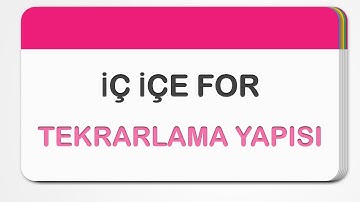 031051 01 JAVA İç İçe FOR Tekrarlama Yapısı Ö 01