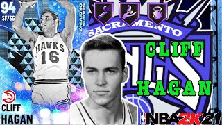 DIAMOND CLIFF HAGAN GAMEPLAY! FIRST GUARD WITH HOF RANGE IN THE GAME! [AUCTION-ABLE CARDS] NBA 2K21