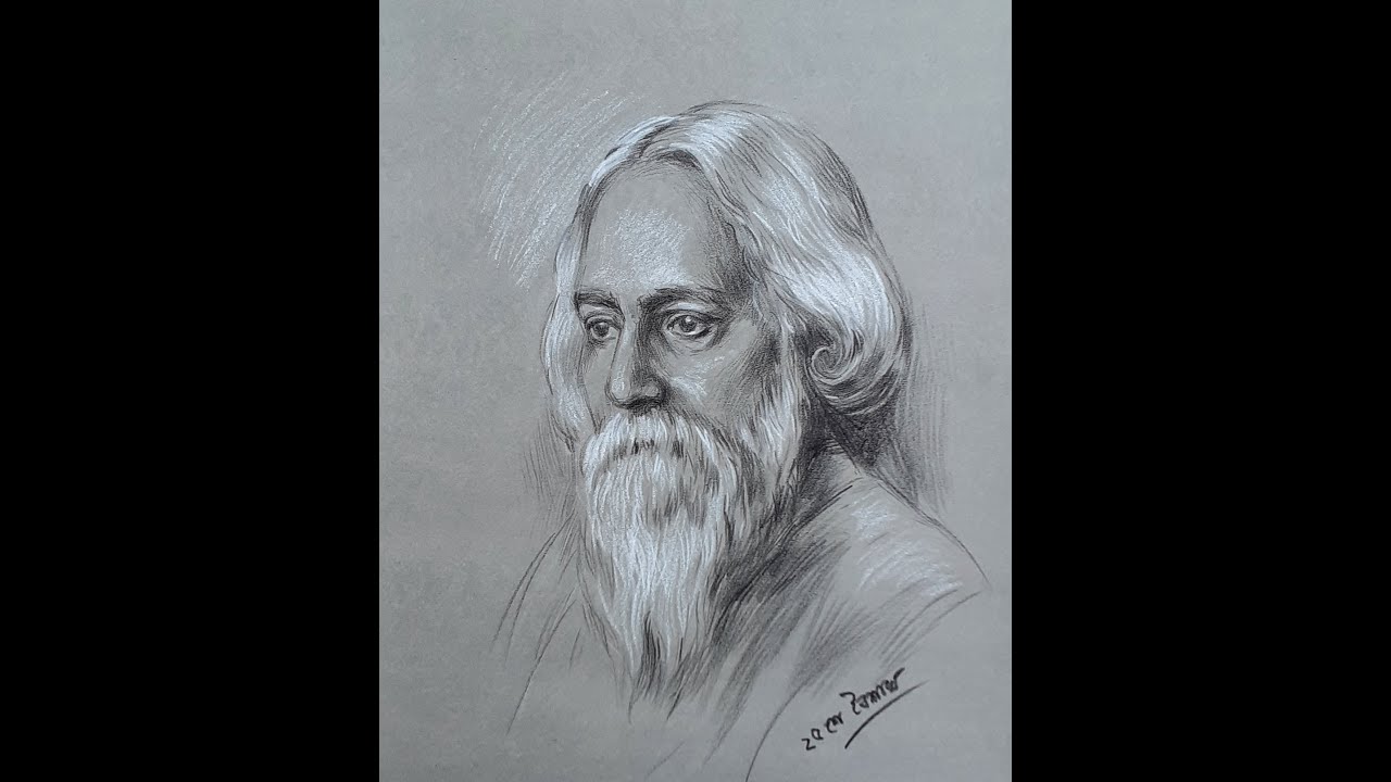Rabindranath Tagore portrait | An Illustrator's Blog