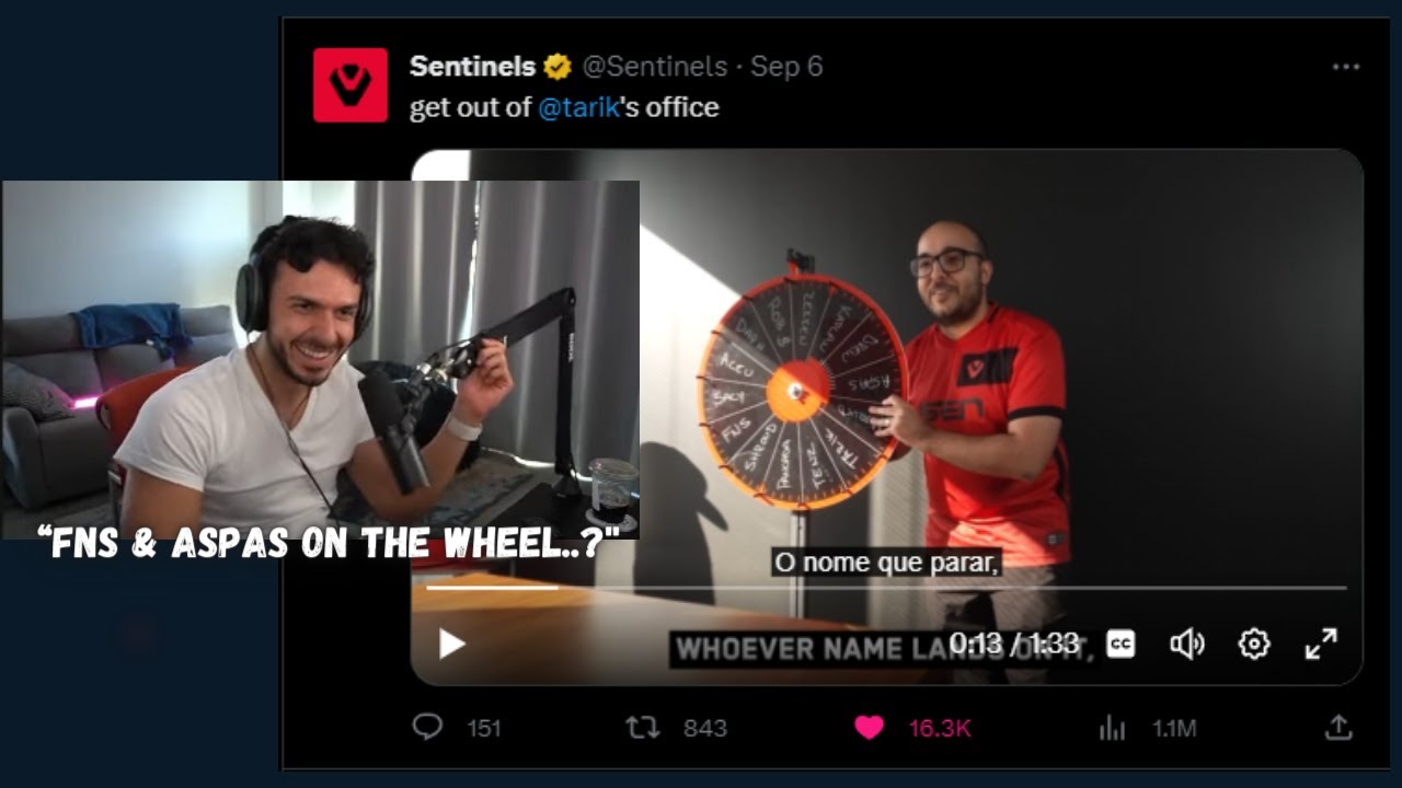 Tarik React To SENTINELS ''Spin of the WHEEL Roster'' TWEET.. - YouTube