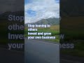 No Free Financial Handouts. Invest in your own business initiative &amp; growth