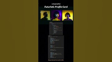 Futuristic Profile Card. #html #css #vscode #programming #coding #shorts