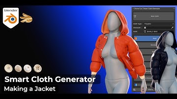 Making a Jacket in Blender using DivineCut - Smart Cloth Generator (Including New Features)