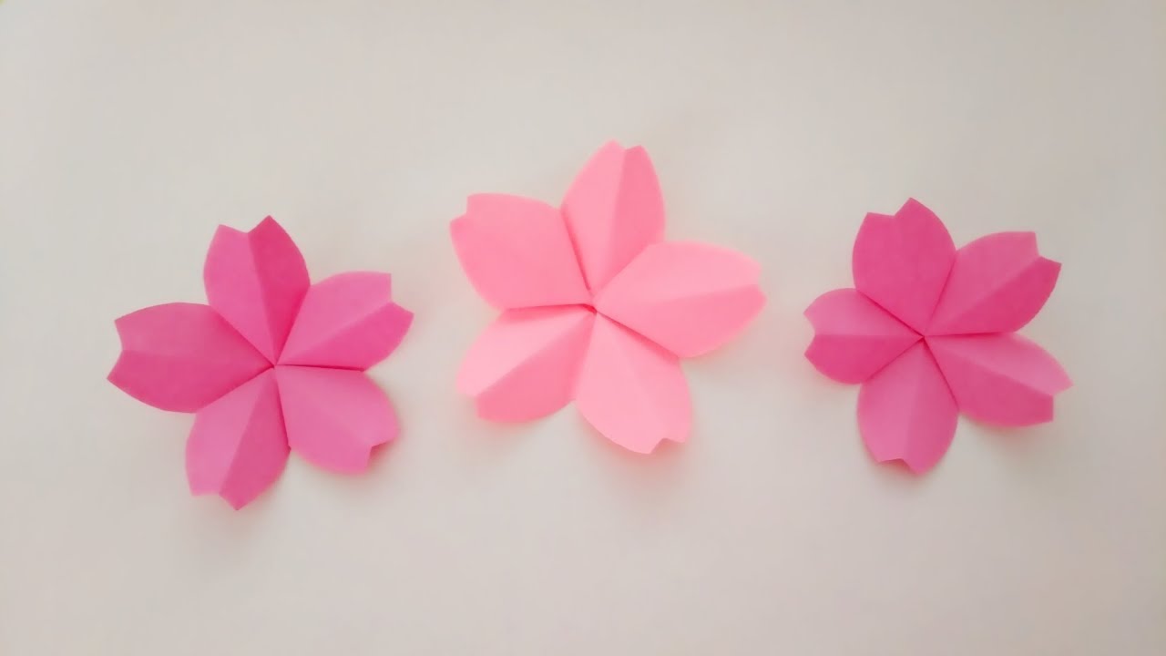 一张纸就可以折出一朵樱花来 折法很简单看完就会 手工折纸视频 Youtube