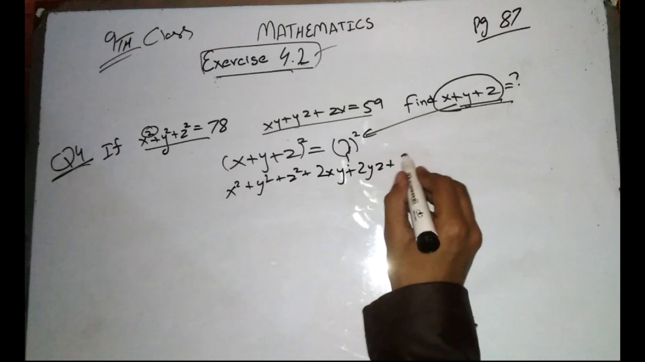 class 9th maths chapter 4 exercise 4.2 - YouTube