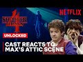 Stranger Things 4 | Stranger Things Cast Reacts to Max&#39;s Attic Scene | Netflix Geeked
