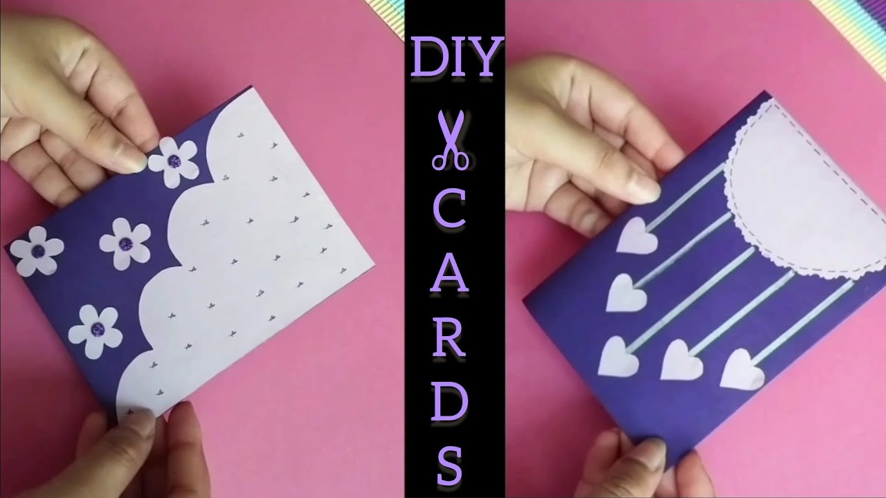2 Handmade Cards for Beginners | Easy & Beautiful DIY Greeting Cards ...