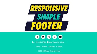 How To Create Simple Responsive Footer With Social Icons