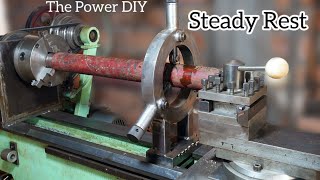 The Power DIY Steady Rest Working On A DIY Lathe