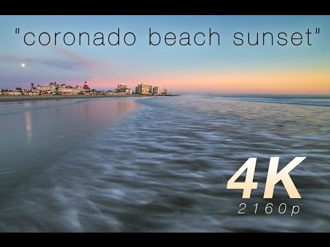 [4K] "Coronado Beach Sunset + Moonrise" 1 Hr Nature Video Canon 1DC