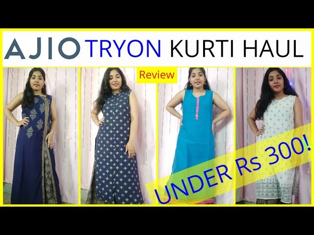 Ajio Kurti Haul || Partywear , Everyday Wear ,Festive Wear ||Ajio Kurtis  New Collection Try-On Haul - YouTube