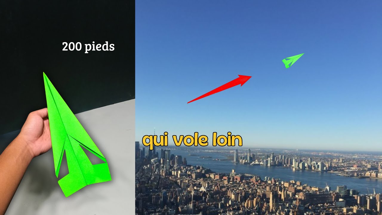 plus de 200 pieds - fabriquer un avion en papier qui vole loin - YouTube
