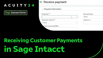 Receiving Customer Payments in Sage Intacct