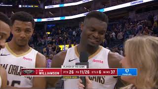 Zion Williamson \& CJ MCCOLLUM PostGame Interview | New Orleans Pelicans vs Golden State Warriors