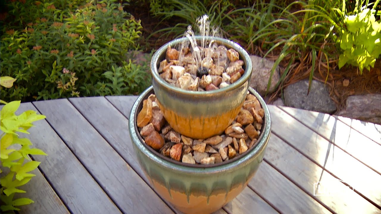 How to Build a Two-Tier Fountain  Patio water fountain, Garden water  fountains, Diy garden fountains