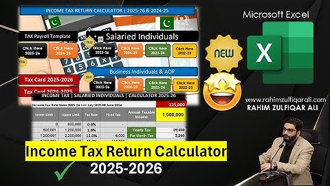 Updated #excel Template: Income Tax Return Calculator (FBR) 2025-2026 | Pakistan #fbr Excel