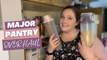 NEW PANTRY ORGANIZATION! Major overhaul of my messy pantry, plus New storage bins and containers