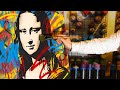 Urban Mona Lisa with Stencil, Acrylic Paint &amp; Spray - Complete Painting Demonstration