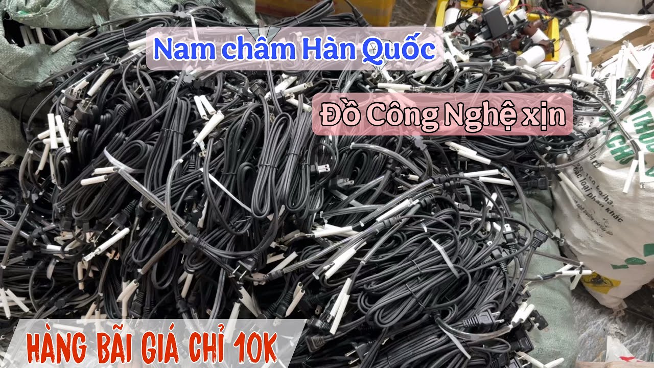 Hàng bãi giá chỉ 10k, Dây nguồn, Nam châm vĩnh cửu, Đèn bắt muỗi công nghiệp, Đồ công nghệ chất