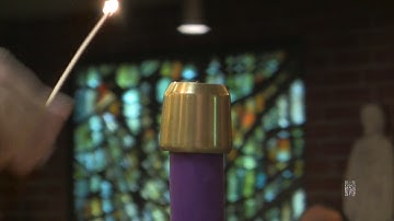 Lighting the Advent candle on the First Sunday of Advent