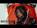 [WATERCOLOR TUTORIAL] - Coloring dark skin in anime style 🎨