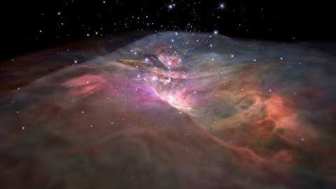 Flight through Orion Nebula in visible light