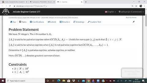 ATCODER BEGINNER CONTEST 177. 29-08-2020.