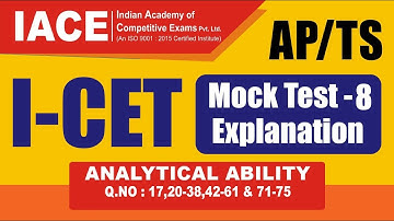 AP/TS I-CET Mock Test - 8 Explanation ANALYTICAL ABILITY(Q.No:17,20-38,42-61 & 71-75) | IACE