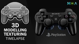 PlayStation Controller | 3D Modelling and Texturing Timelapse