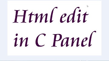 Edit HTML CSS in cpanel