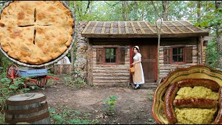 1800s Cooking in my little cabin |Making Dinner 200 Years Ago| Real Historic Recipes ASMR